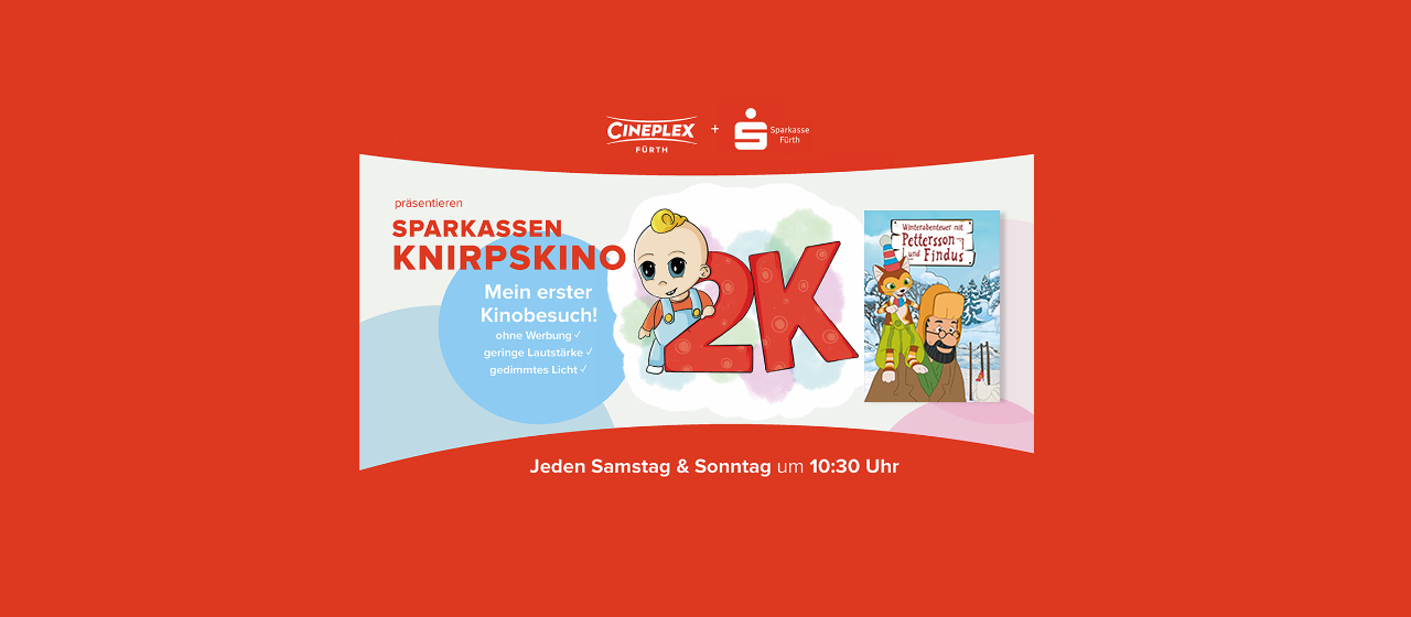 Das Knirpskino: Ausgewählte Kinderfilme ohne Werbung. Jeden Samstag und Sonntag um 10:30 Uhr. Im Februar „Pettersson und Findus“