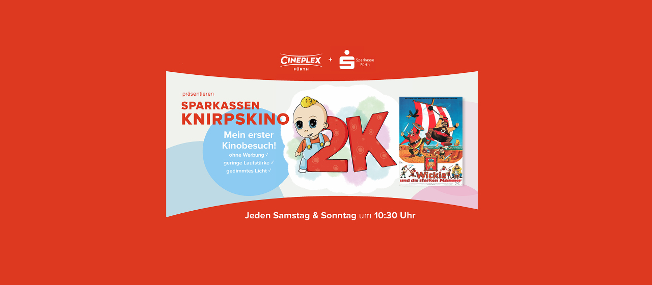 Das Knirpskino: Ausgewählte Kinderfilme ohne Werbung. Jeden Samstag und Sonntag um 10:30 Uhr. Im Juni „Wickie und die starken Männer“