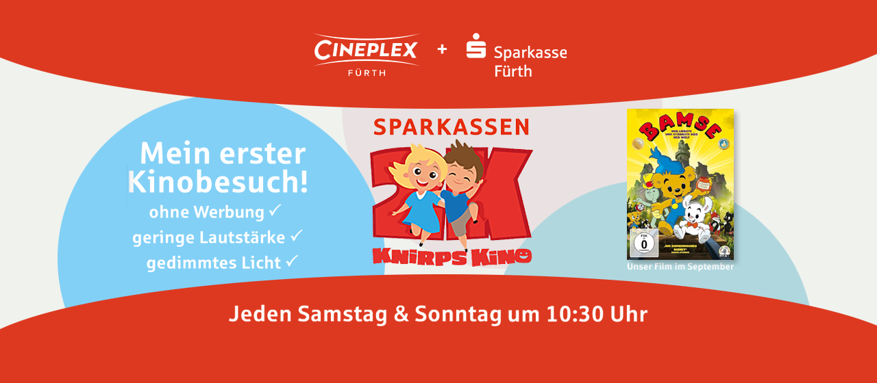 Knirpskino: Ausgewählte Kinderfilme ohne Werbung. Jeden Samstag und Sonntag. Unser Film im September: „Bamse - Der liebste und stärkste Bär der Welt“.