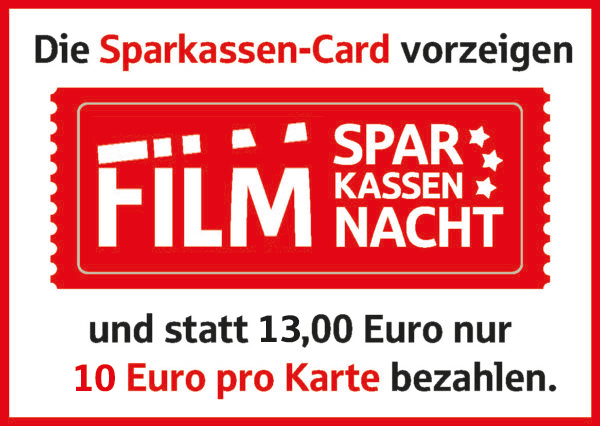 Mit der Sparkassen-Card nur 10 statt 13 Euro für ausgewählte Filme im Rahmen der Sparkassen Filmnacht beim Babylon Open-Air-Kino zahlen.