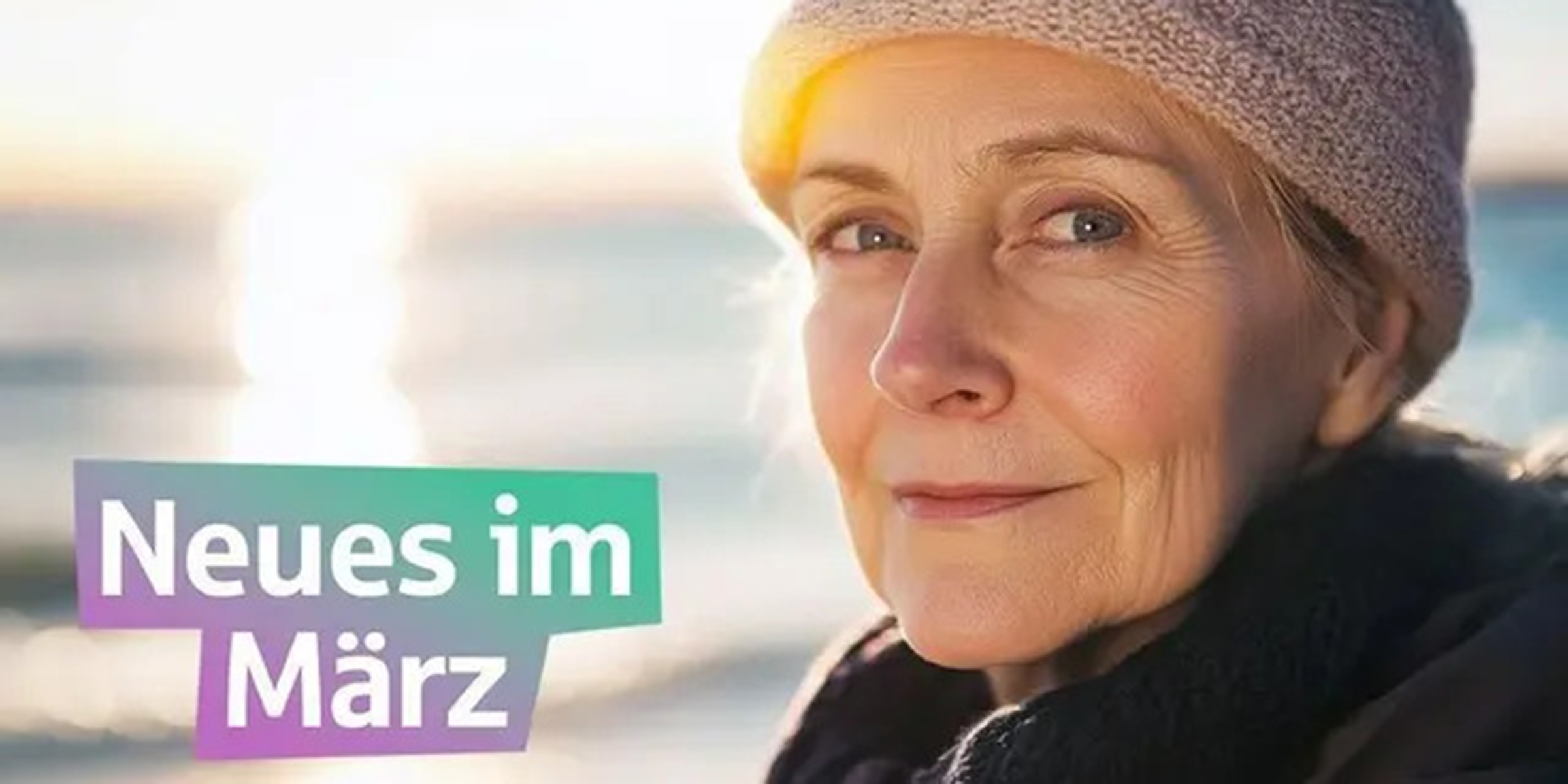 Neues im März - Frau an Stand mit Mütze