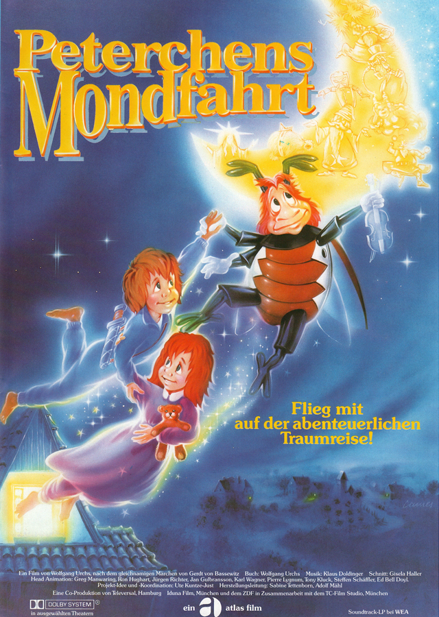 Knirpskino: Ausgewählte Kinderfilme ohne Werbung. Jeden Samstag & Sonntag. Im Juli: Peterchens Mondfahrt - flieg mit auf die abenteuerliche Traumreise! Filmplakat: Peterchens Mondfahrt - flieg mit auf die abenteuerliche Traumreise!