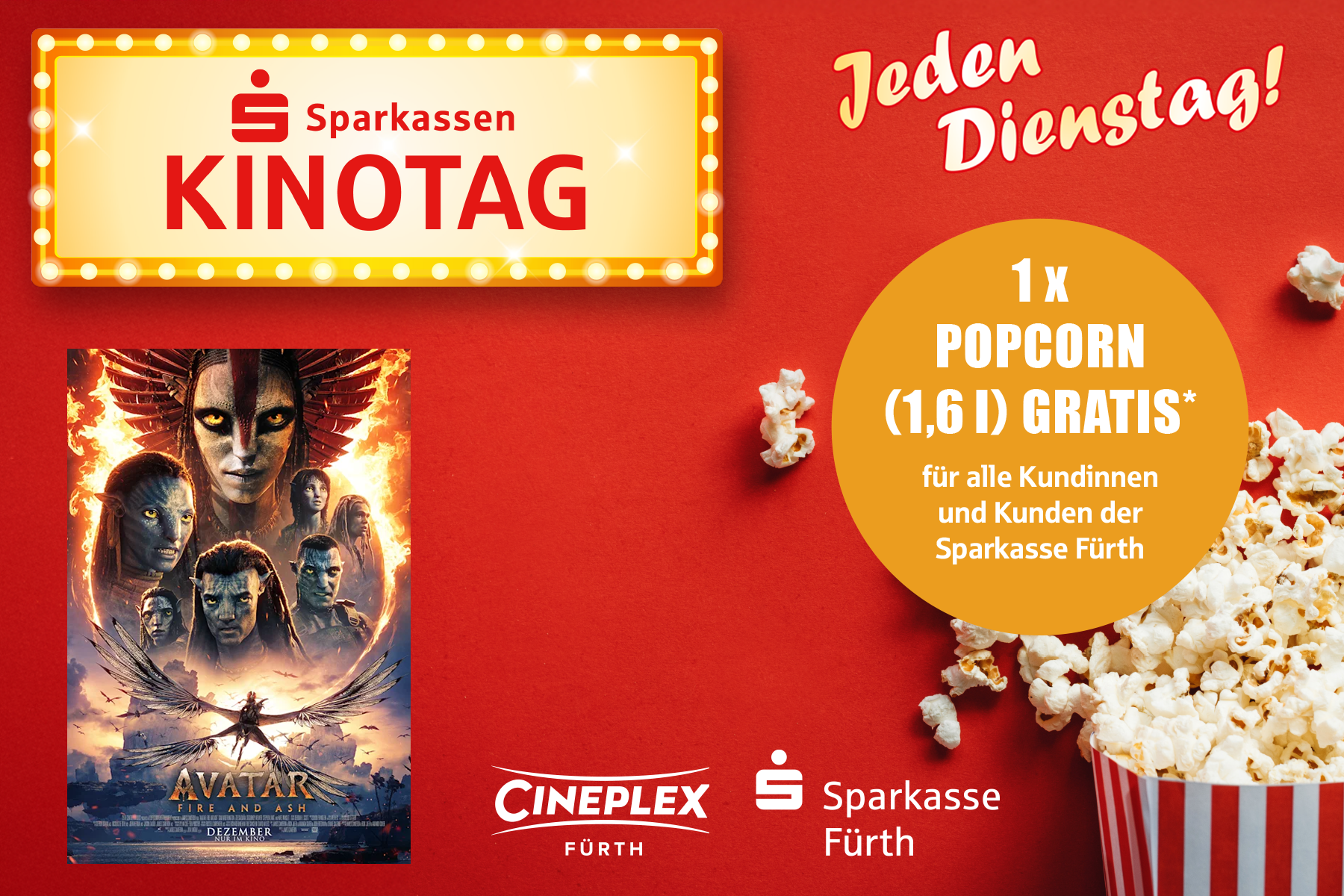 Dienstags heißt es: Film ab zum Sparkassen-Kinotag! Im Anschluss unseren Filmtipp bewerten und gewinnen - viel Glück.