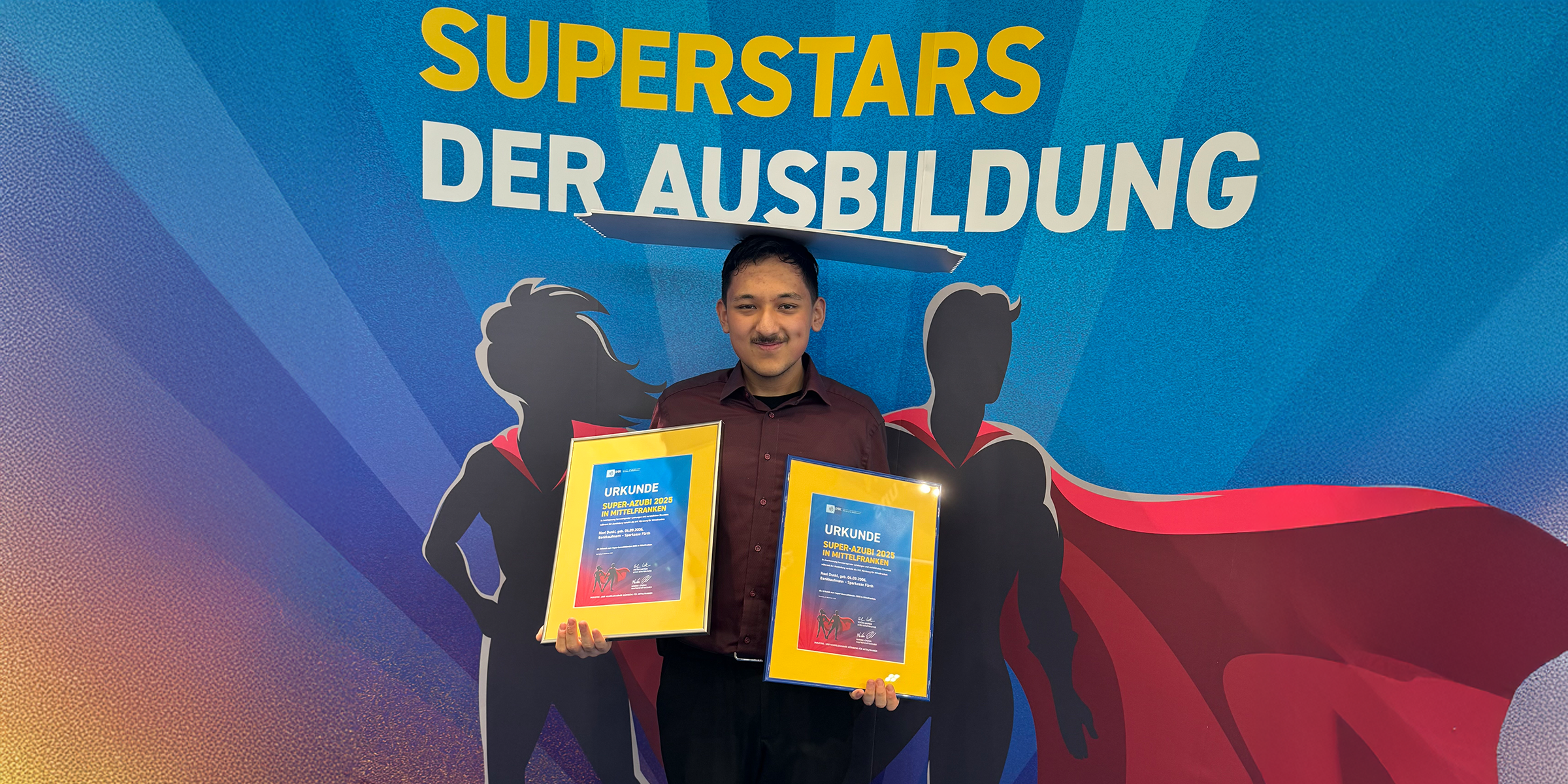 Noel Dunkl, Auszubildender im zweiten Lehrjahr bei der Sparkasse Fürth