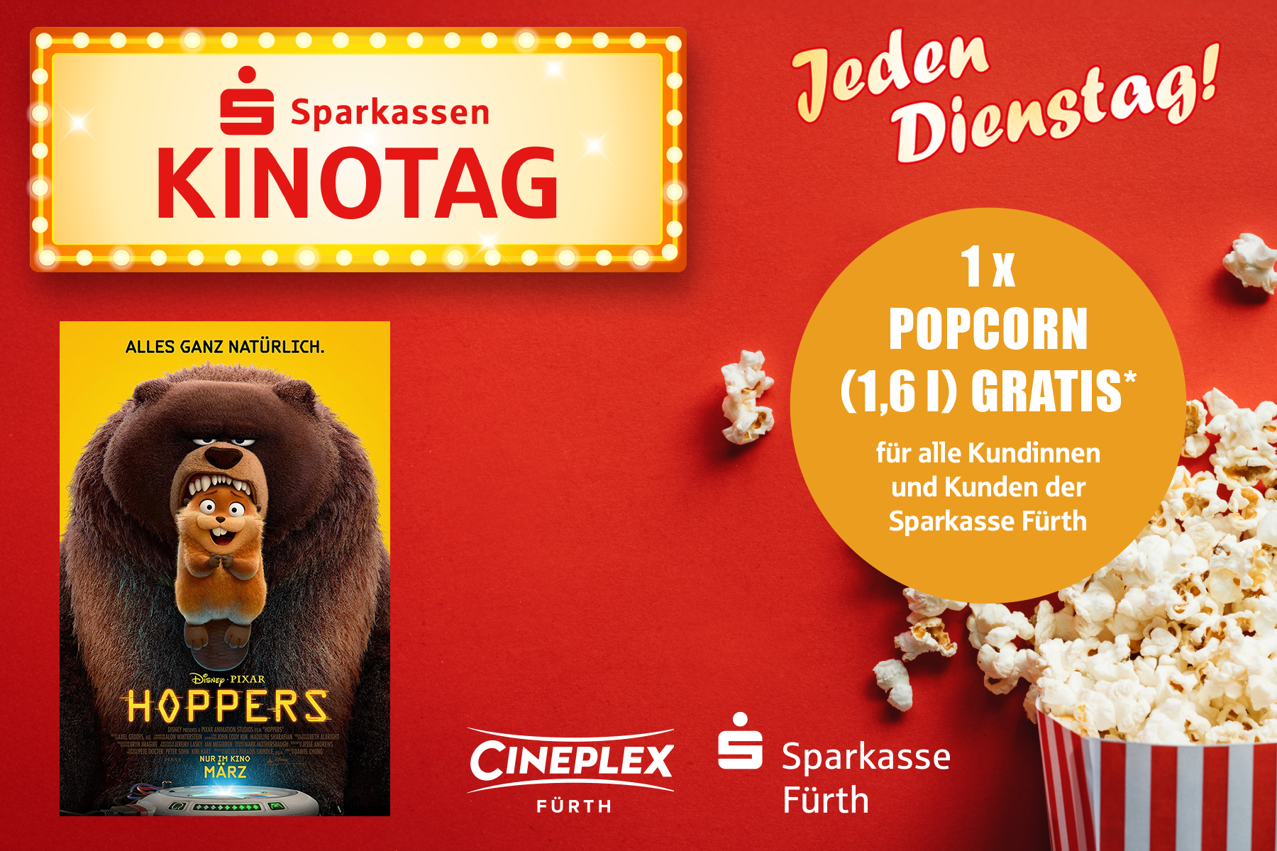 Dienstags heißt es: Film ab zum Sparkassen-Kinotag! Im Anschluss unseren Filmtipp bewerten und gewinnen - viel Glück.