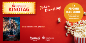 Dienstags heißt es: Film ab zum Sparkassen-Kinotag! Im Anschluss unseren Filmtipp bewerten und gewinnen - viel Glück.