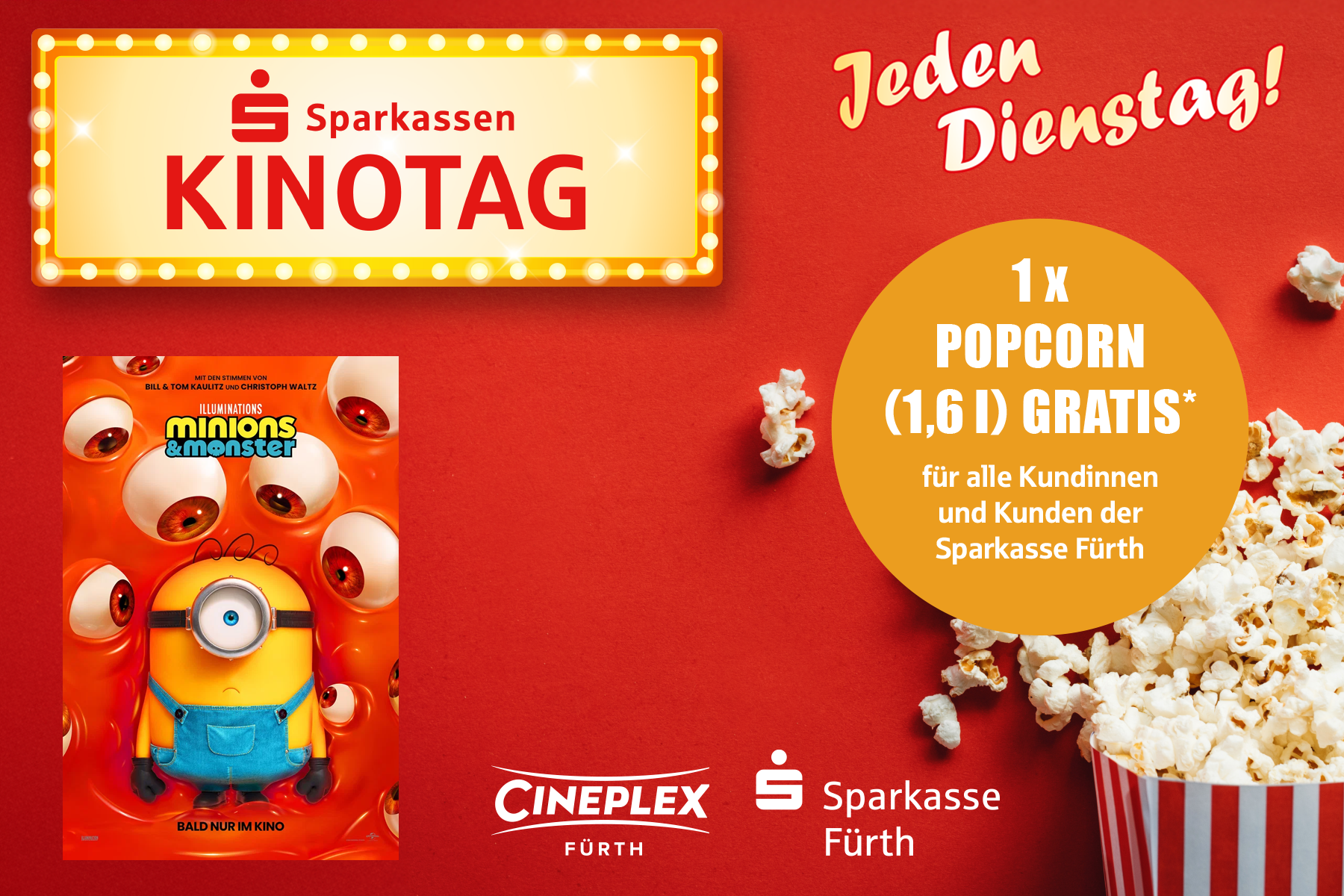 Dienstags heißt es: Film ab zum Sparkassen-Kinotag! Im Anschluss unseren Filmtipp bewerten und gewinnen - viel Glück.