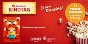 Dienstags heißt es: Film ab zum Sparkassen-Kinotag! Im Anschluss unseren Filmtipp bewerten und gewinnen - viel Glück.