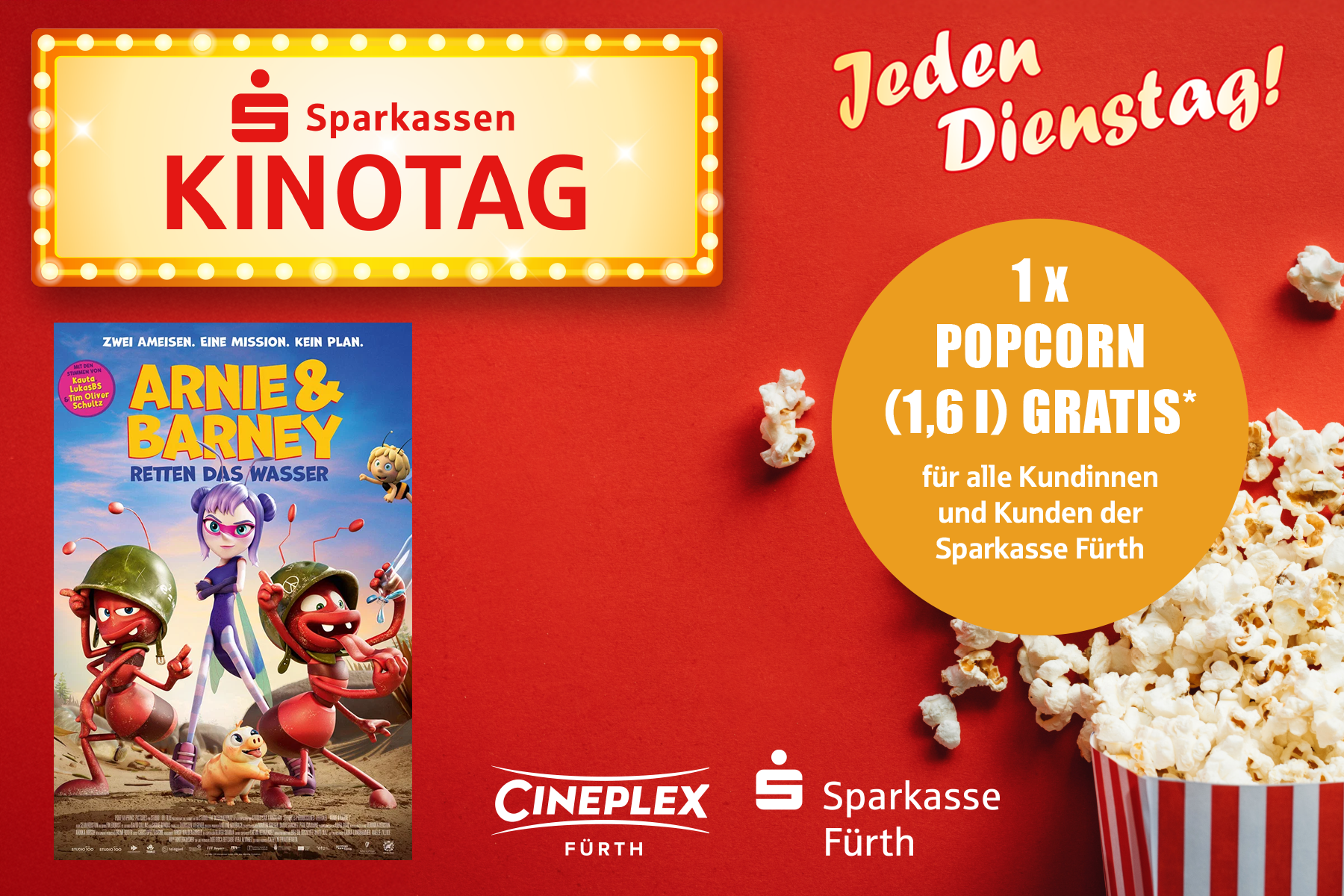 Dienstags heißt es: Film ab zum Sparkassen-Kinotag! Im Anschluss unseren Filmtipp bewerten und gewinnen - viel Glück.