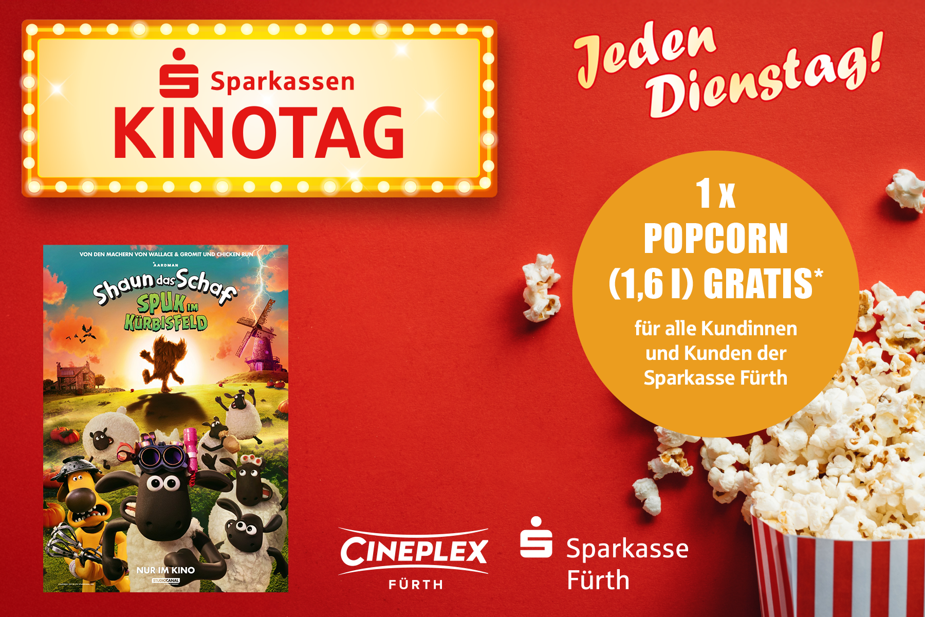 Dienstags heißt es: Film ab zum Sparkassen-Kinotag! Im Anschluss unseren Filmtipp bewerten und gewinnen - viel Glück.