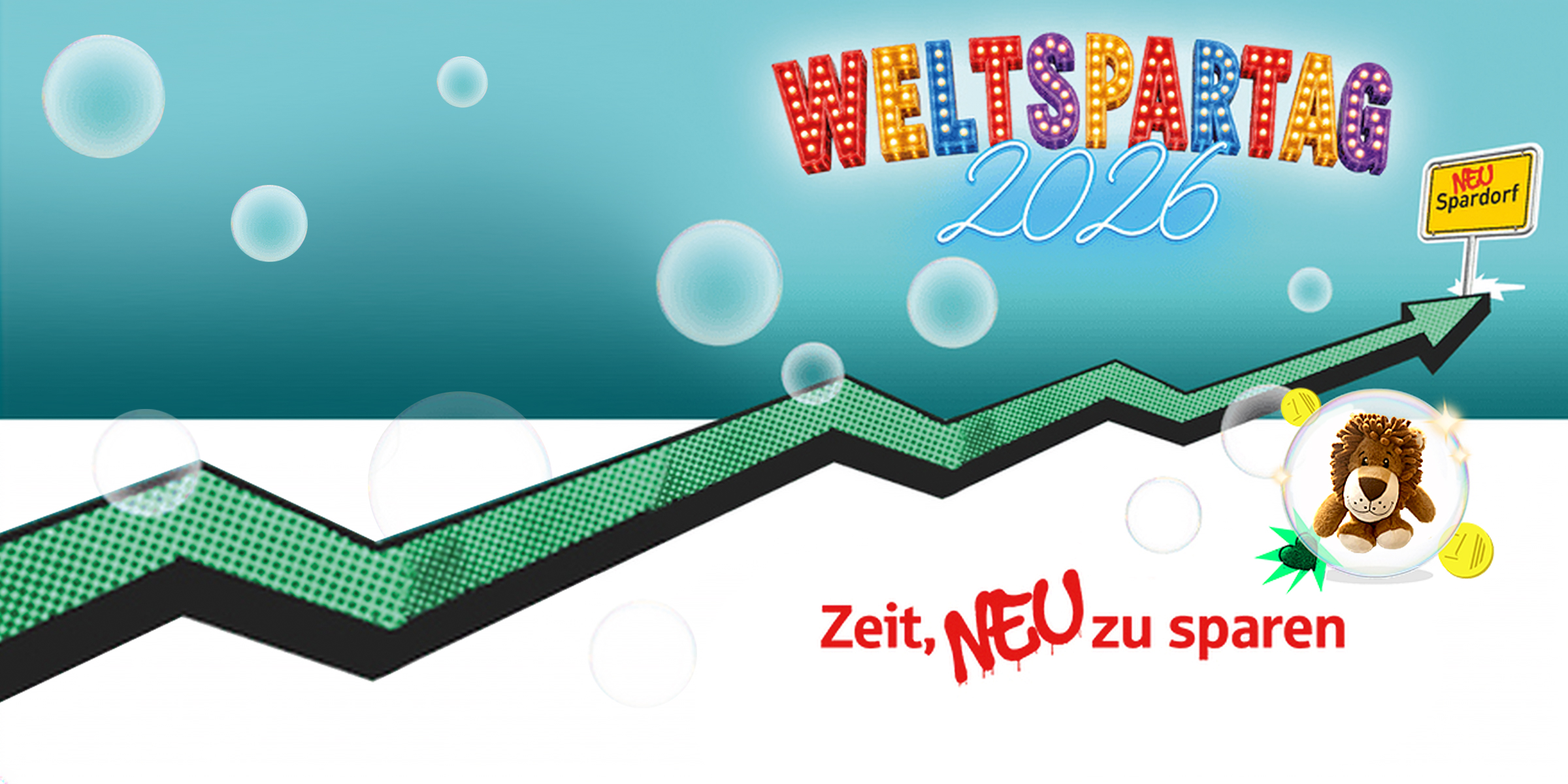 Der Weltspartag ist jedes Jahr aufs Neue ein schöner Anlass, um mehr aus dem eigenen Geld zu machen. Vom ersten Sparziel bis zur Altersvorsorge: Gemeinsam finden wir den passenden Weg für Sie und Ihre Familie.